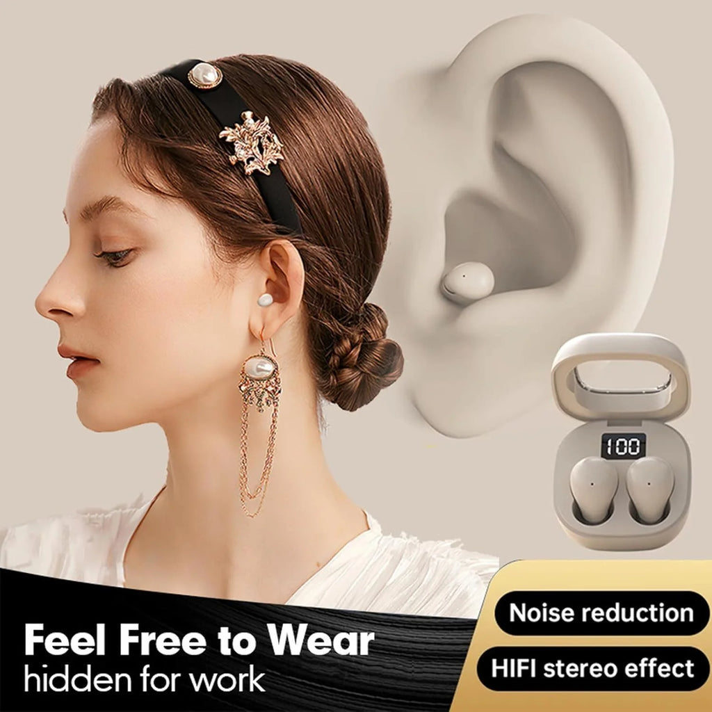 Smallest Invisible Mini Earbuds Wireless Bluetooth, Low Profile Micro Tiny Discreet Hidden Earbuds for Work,Invisible Sleep Wireless Earphone IPX6 Waterproof for Small Ear Canals(Black)