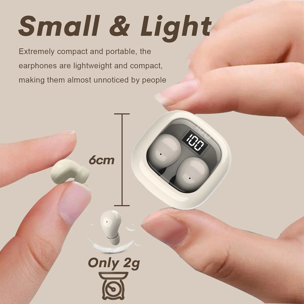 Smallest Invisible Mini Earbuds Wireless Bluetooth, Low Profile Micro Tiny Discreet Hidden Earbuds for Work,Invisible Sleep Wireless Earphone IPX6 Waterproof for Small Ear Canals(Black)